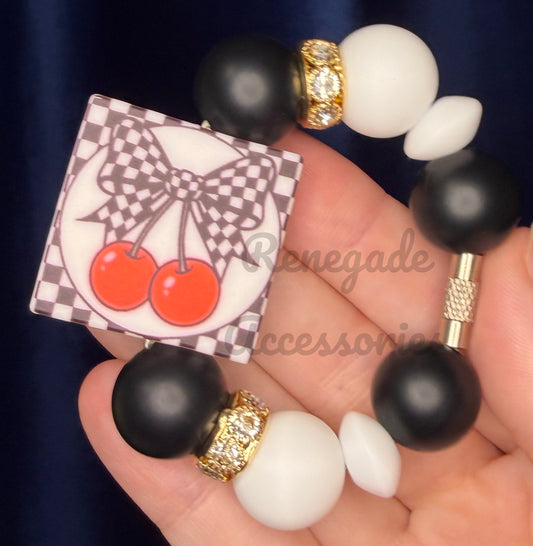 Silicone Charm - Cherry - Royal Checkers