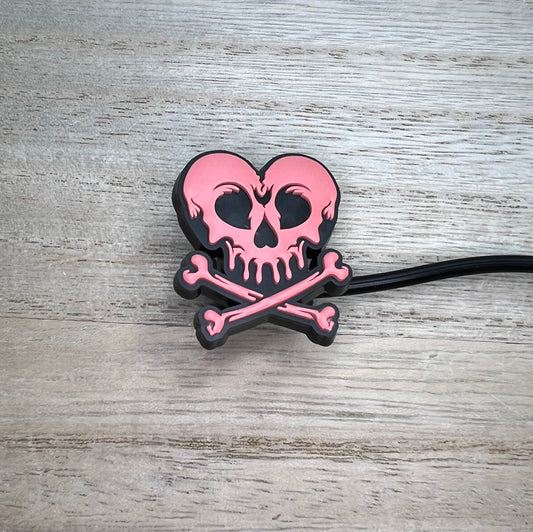 Straw Topper - Pink Skeleton & Bones