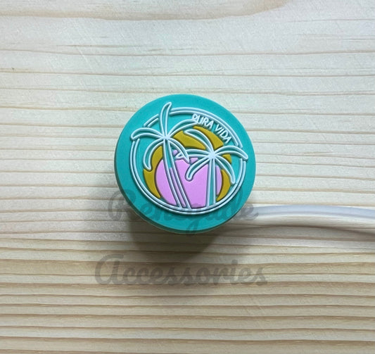 Straw Topper - Pura Vida Palm Trees