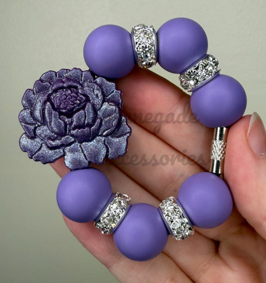 Silicone Charm - Purple Flower