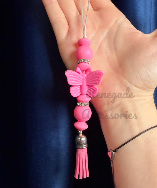Silicone Charm - Enchanted Charms - Pink Butterfly - Pretty In Pink 🖤32 Oz Sport🖤