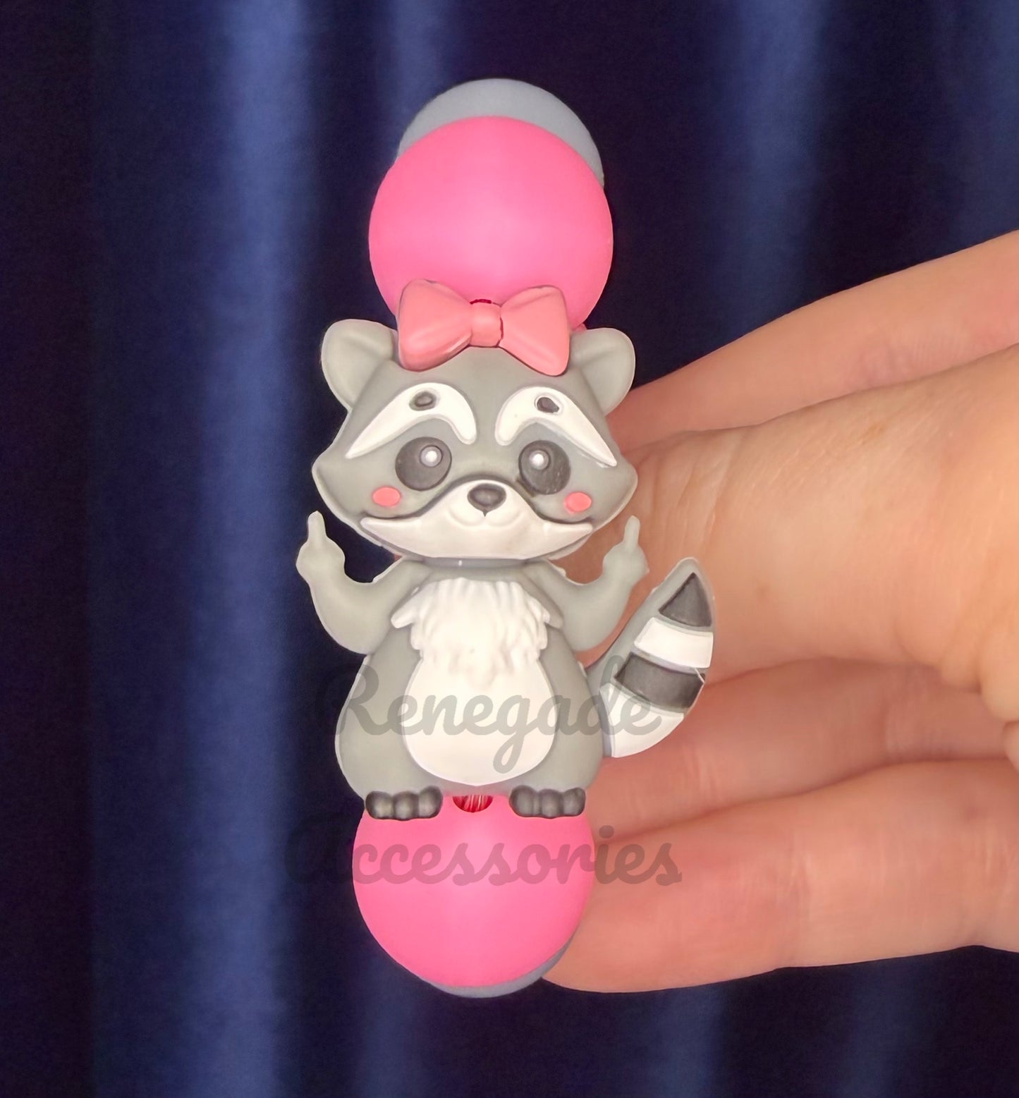 Silicone Charm - Feisty Raccoon