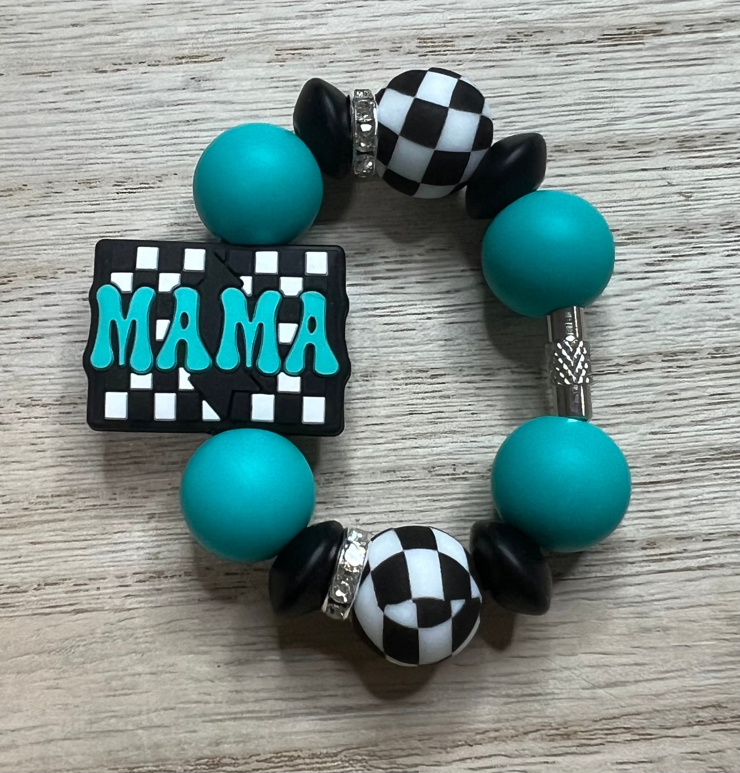 Silicone Charm - Checkered Mama