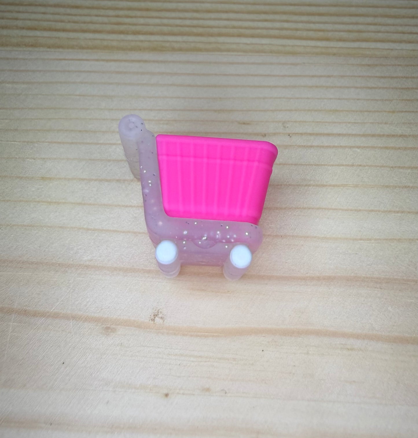 Focal Bead - Shopping Cart Pink