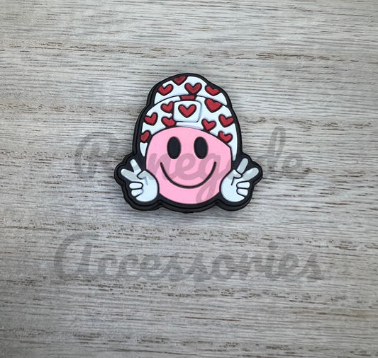 Focal Bead - Smiley Heart Beanie