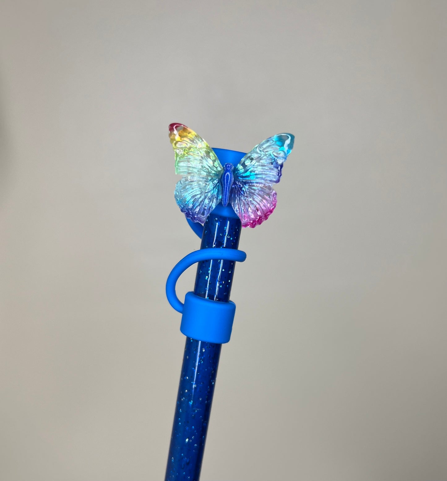 Straw Topper - Colorful Butterfly