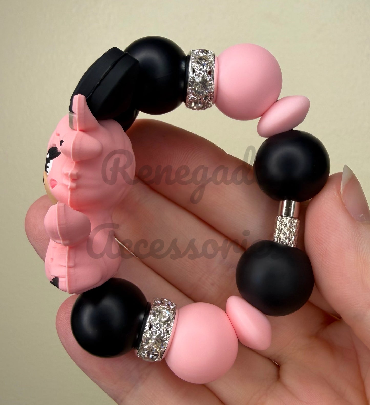 Silicone Charm - Pink Highland Cow With Bow