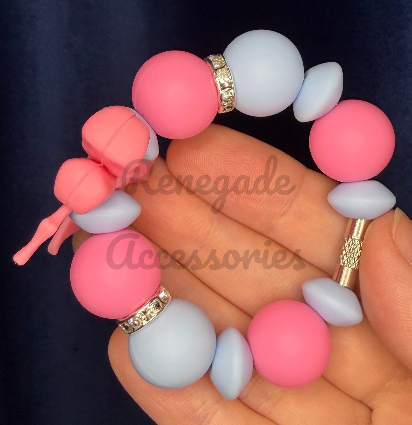 Silicone Charm - Daydream Pink Bow