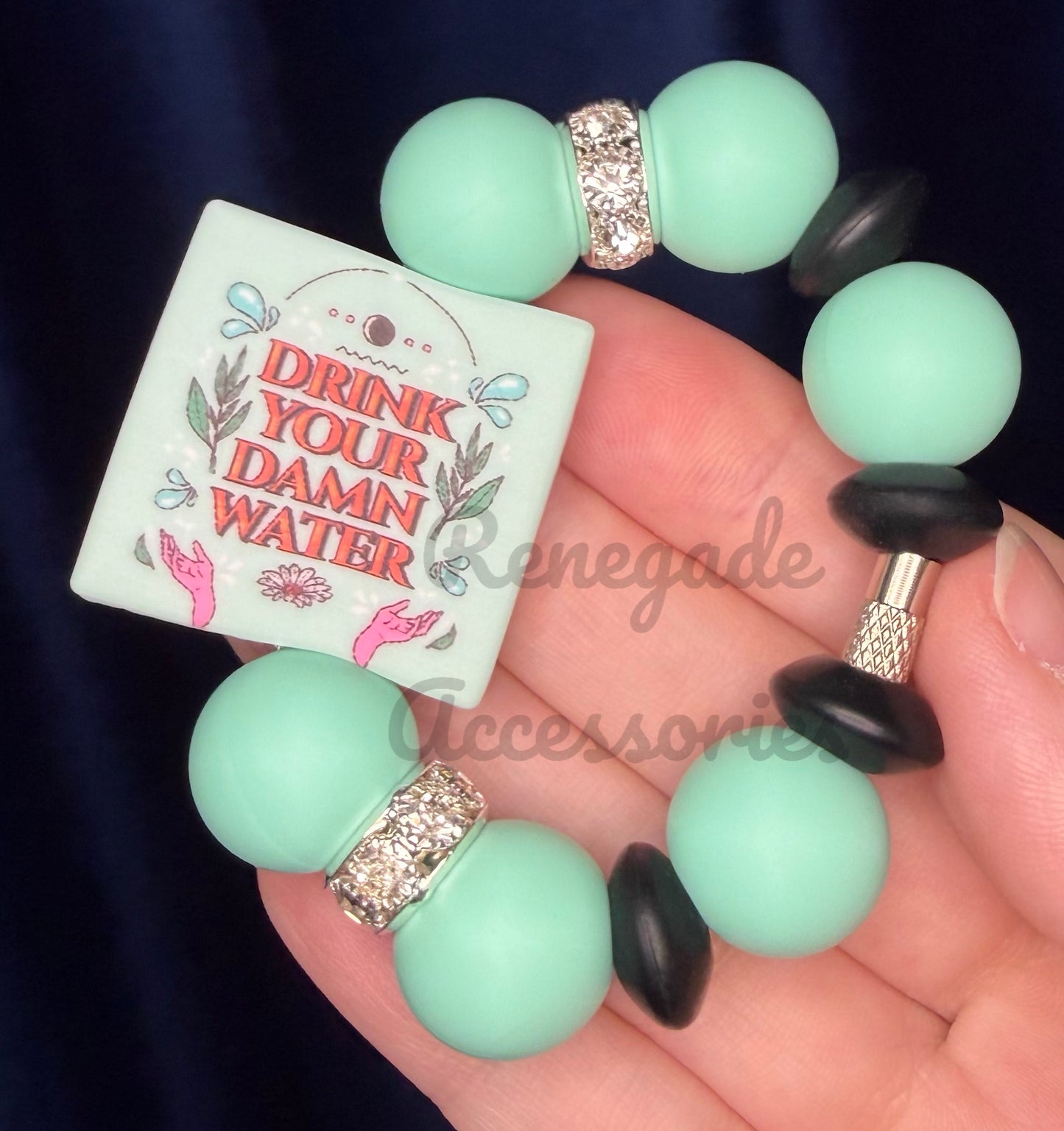 Silicone Charm - Drink Your D*mn Water
