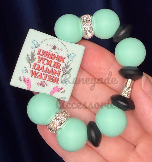 Silicone Charm - Drink Your D*mn Water