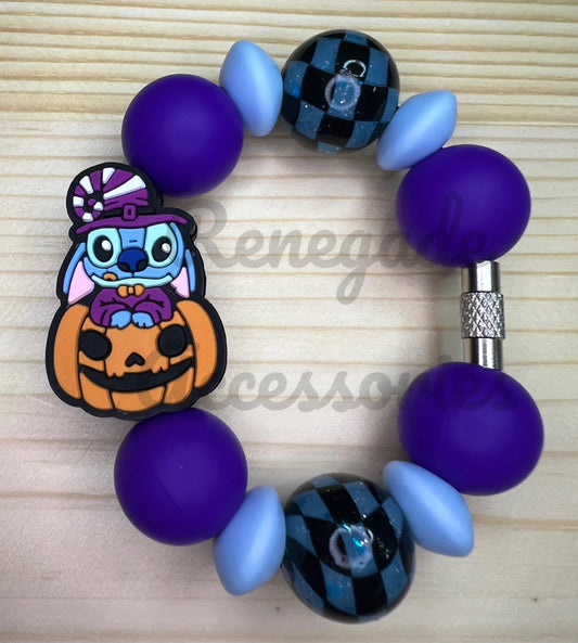 Silicone Charm - Blue Alien Pumpkin