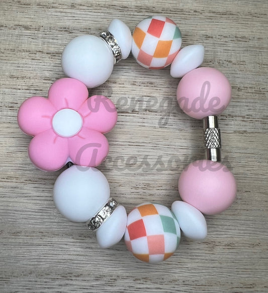 Silicone Charm - Pink Daisy Flower