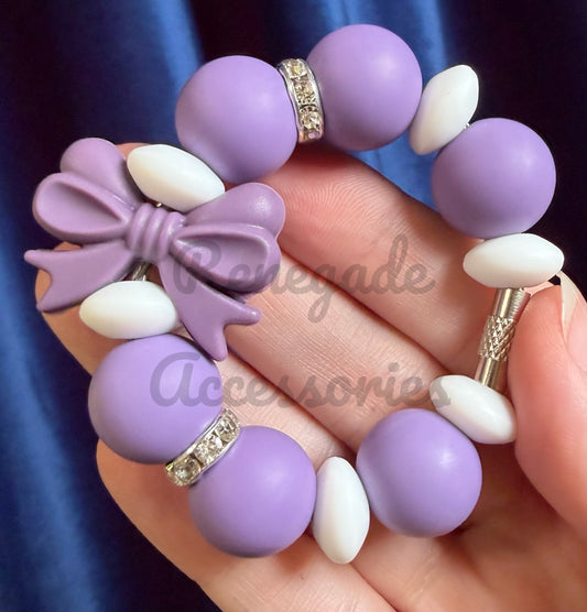 Silicone Charm - Purple Bow