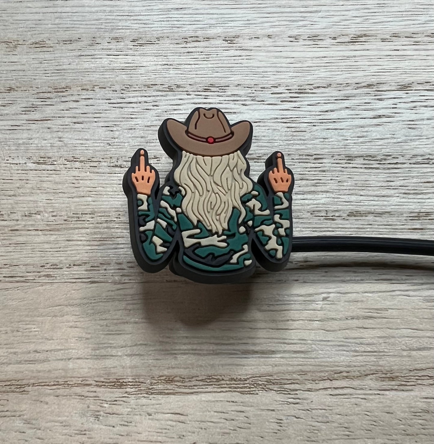 Straw Topper - Hunting/Cowgirl - Middle Finger