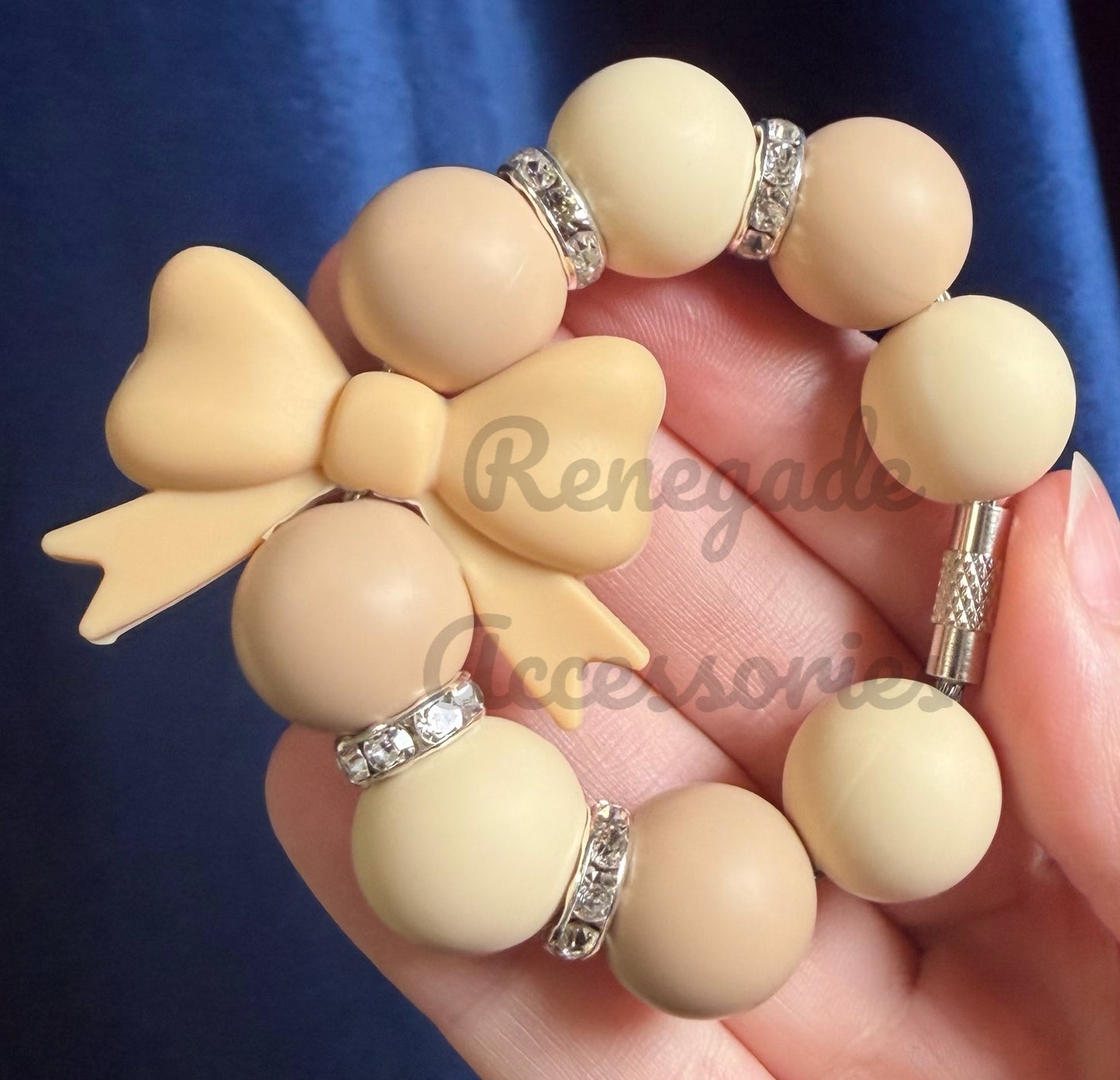Silicone Charm - Tan Bow