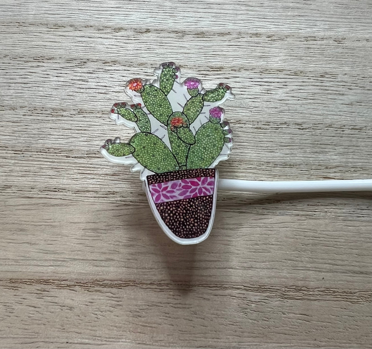 Straw Topper - Cactus Flower - Acrylic