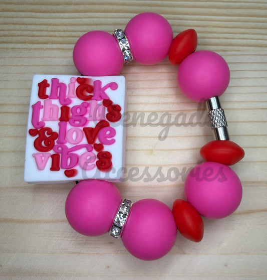 Silicone Charm - Thick Thighs & Love Vibes