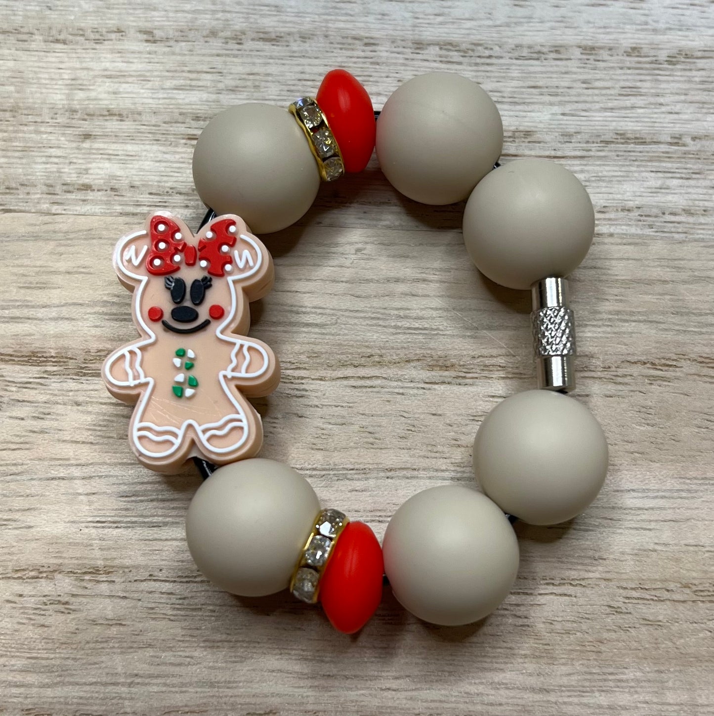 Silicone Charm - Mouse Ears Gingerbread Girl Body