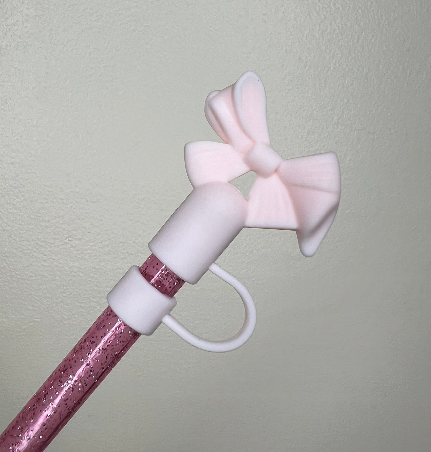 Straw Topper - Baby Pink Bow