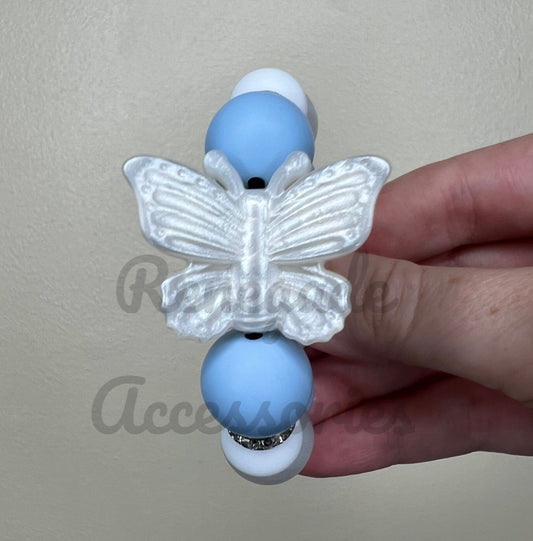Silicone Charm - Pearl Butterfly - Cloud Nine