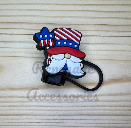 Straw Topper - Fourth Of July Gnome