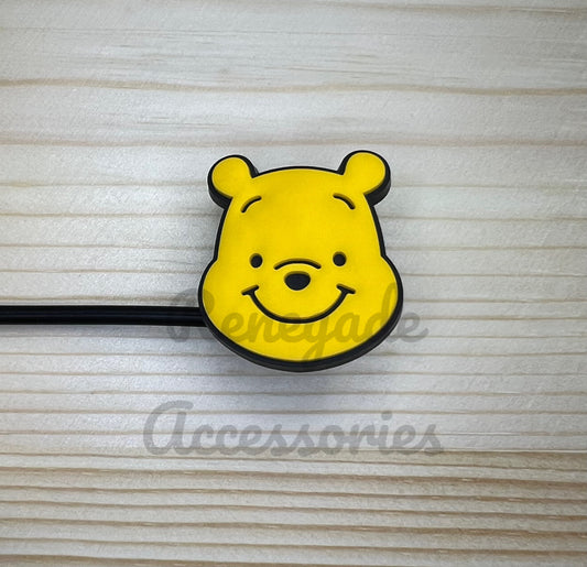 Straw Topper - Yellow Bear Character
