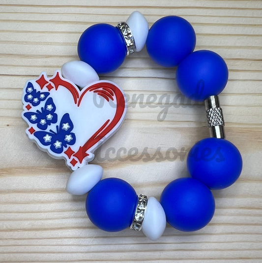 Silicone Charm - Heart Butterflies