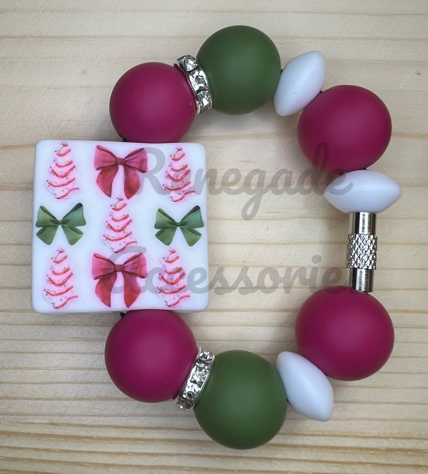 Silicone Charm - Tree Cake Bows