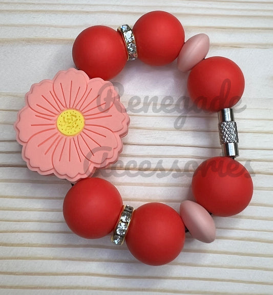Silicone Charm - Poppy Flower