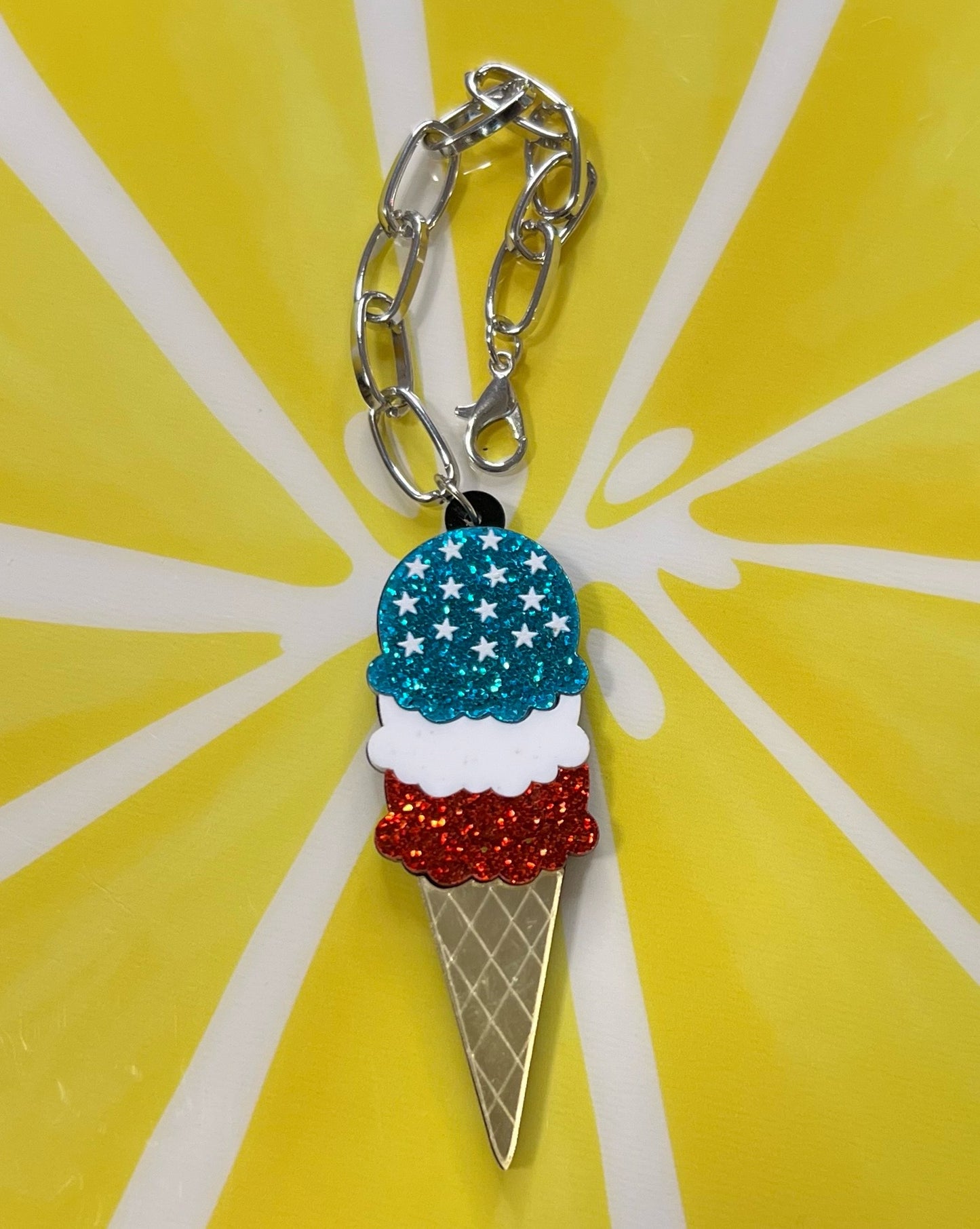 Metal Charm - Patriotic Ice Cream - Food