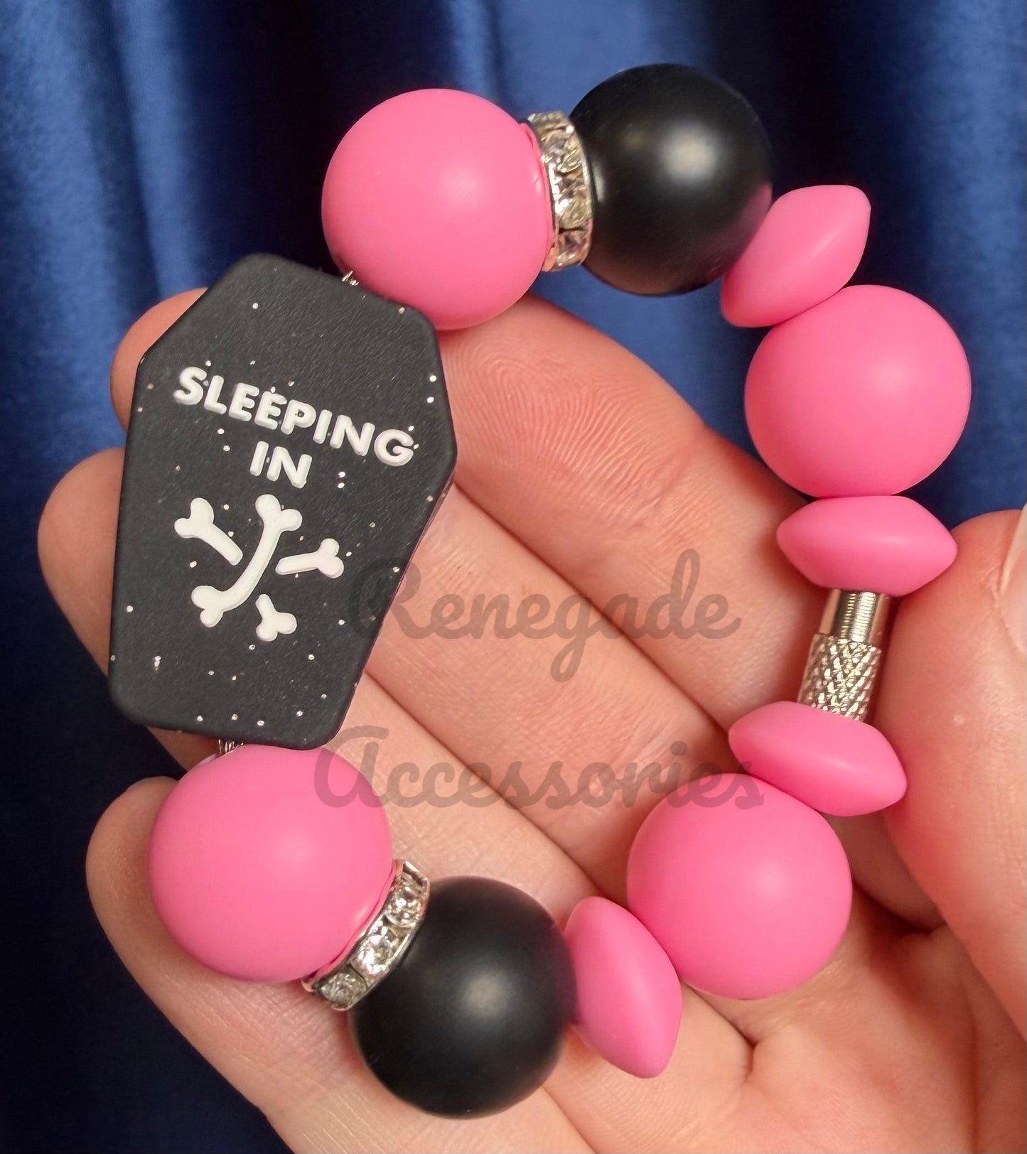 Silicone Charm - Sleeping In Skeleton Coffin - Double Sided!