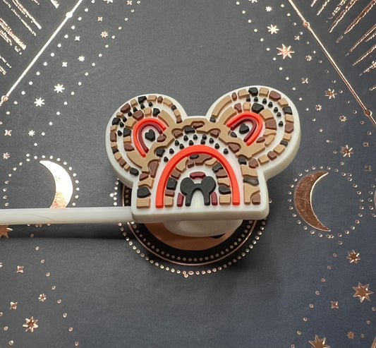 8MM Straw Topper - Cheetah Mouse Ears