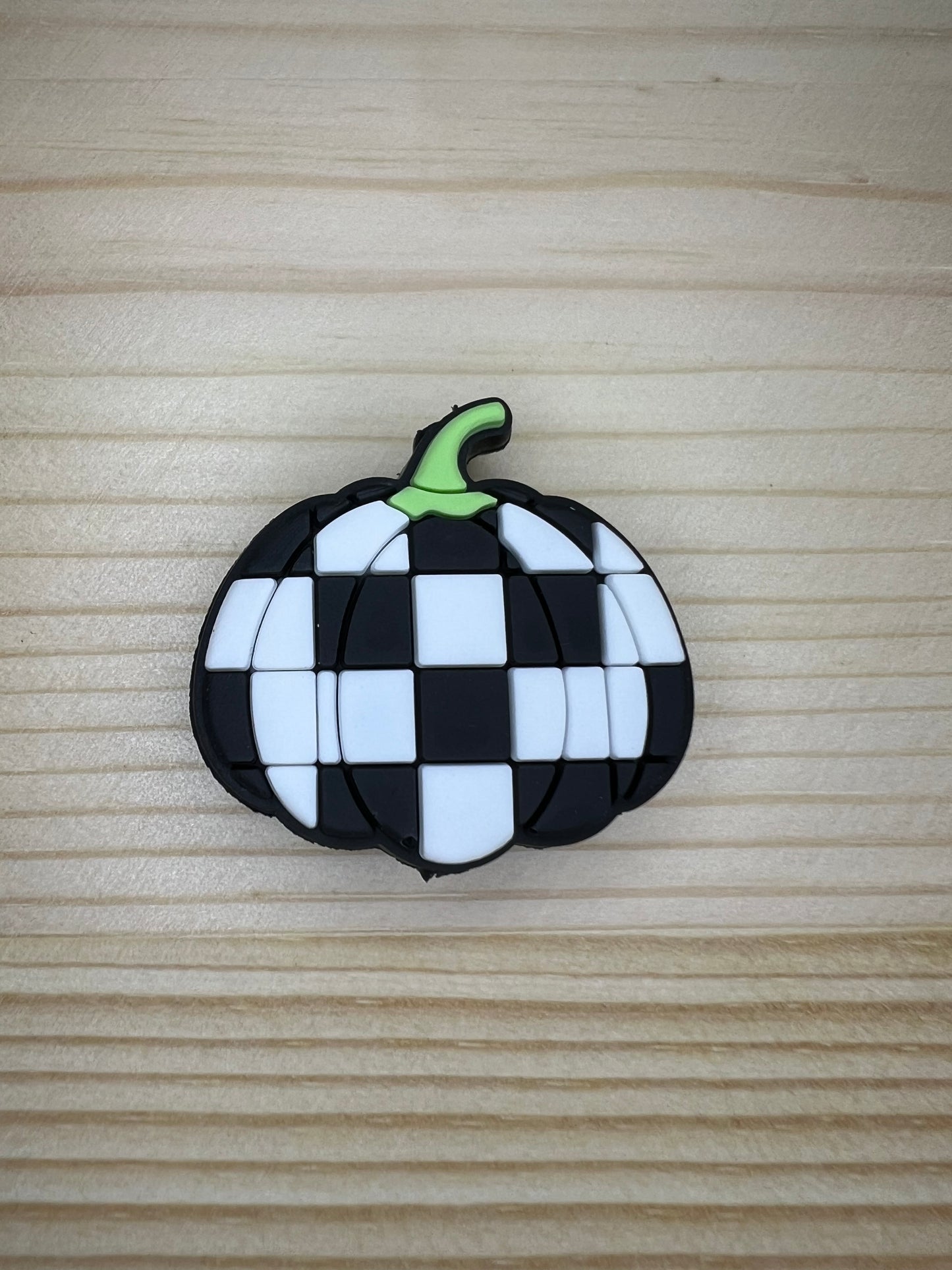 Focal Bead - Checkered Pumpkin