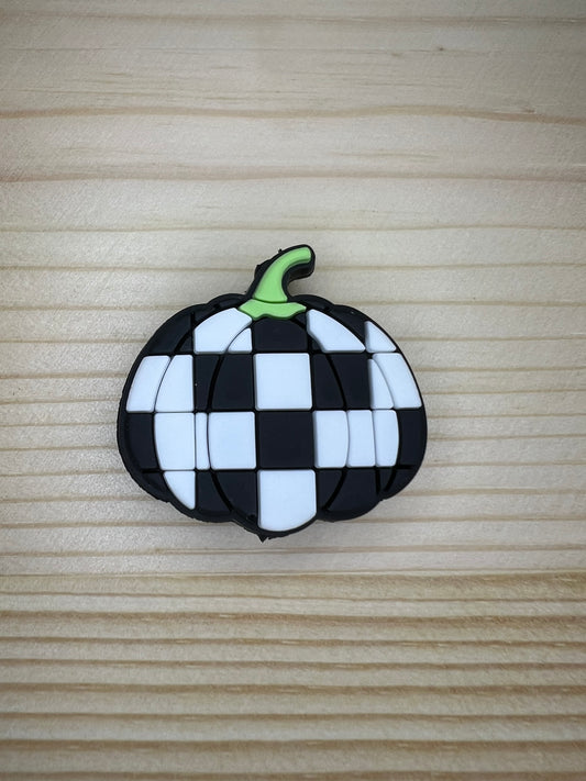 Focal Bead - Checkered Pumpkin