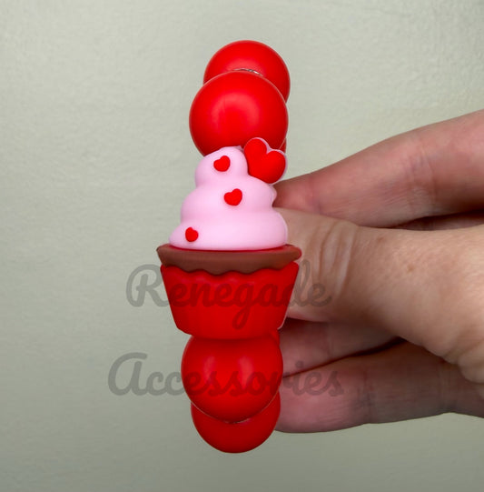 Silicone Charm - Red Cupcake