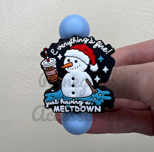 Silicone Charm - Just Having A Meltdown Snowman