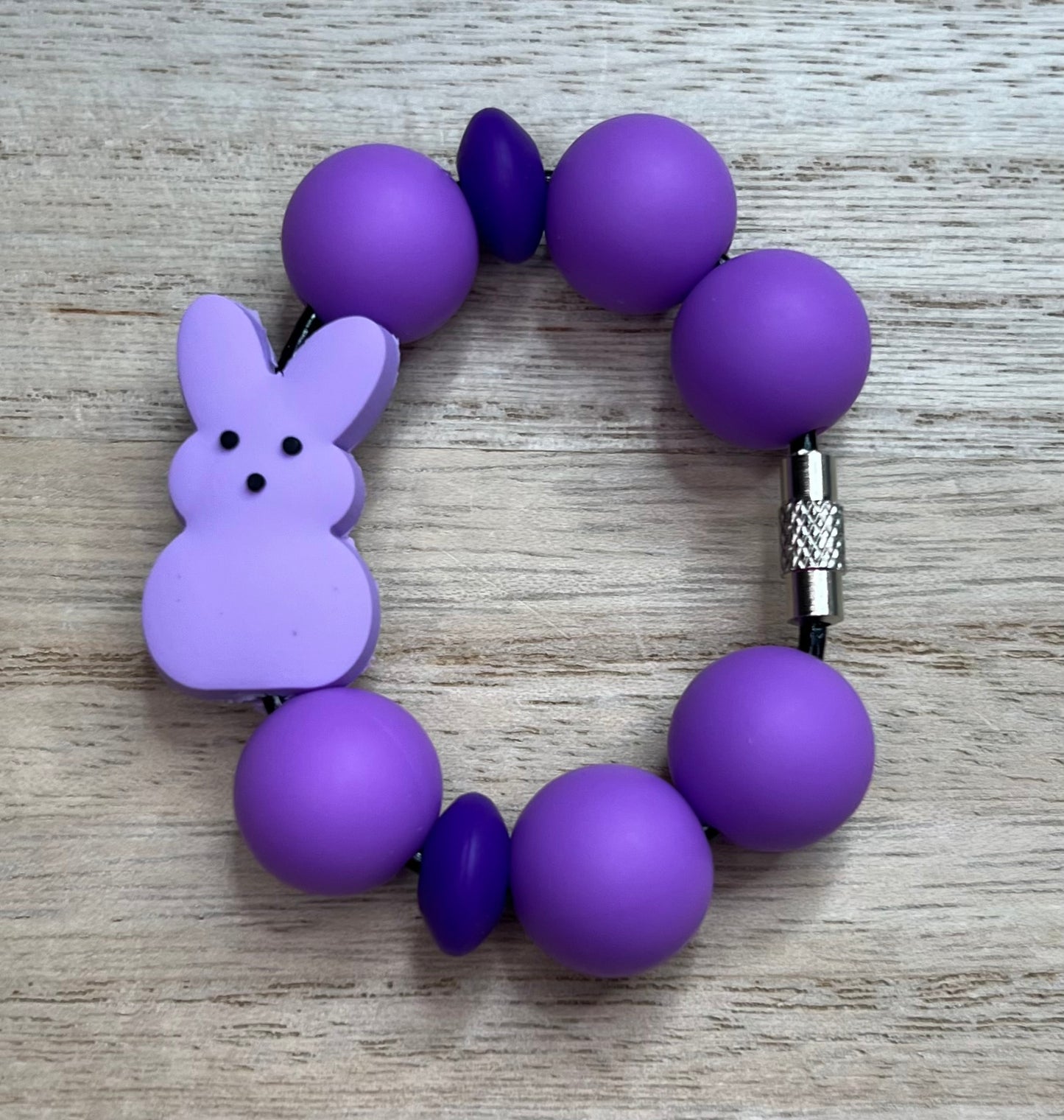 Silicone Charm - Purple Peep Bunny