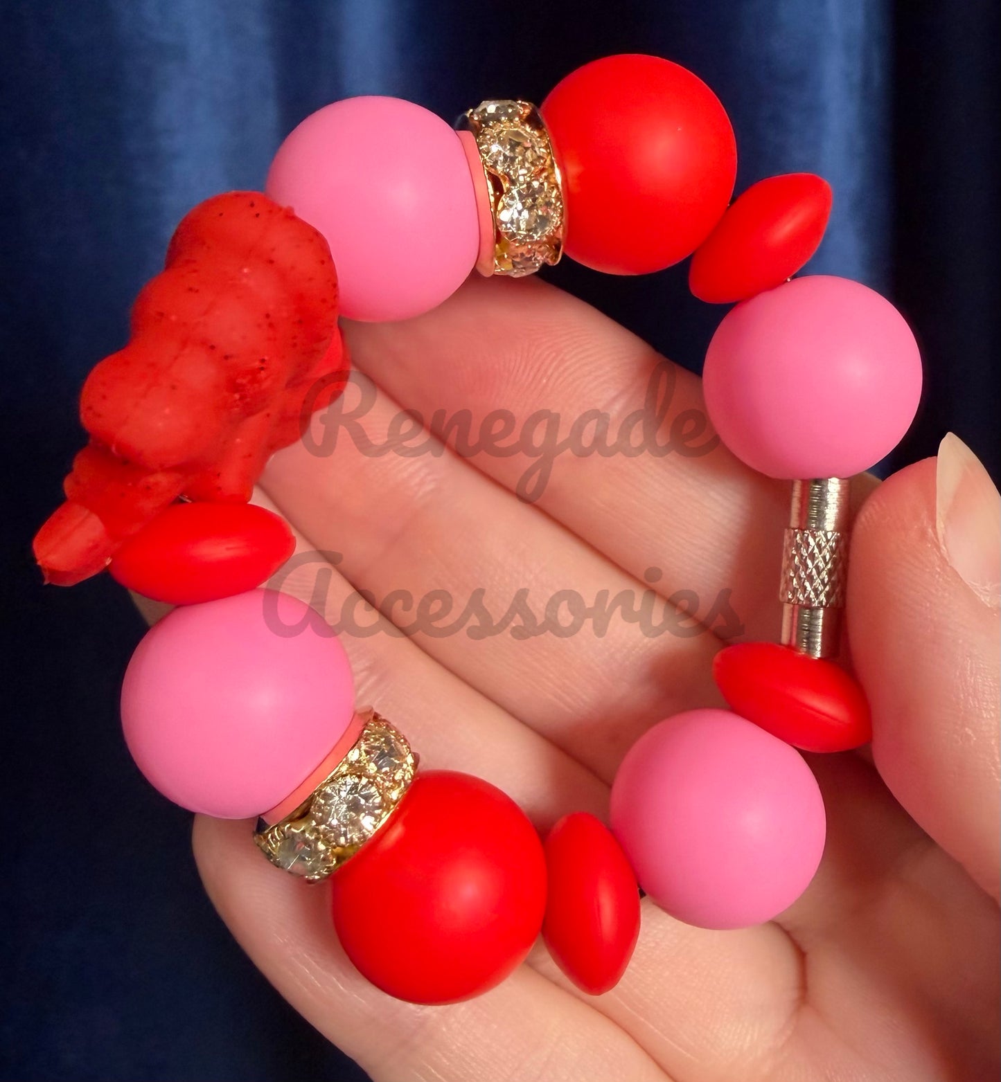 Silicone Charm - Red Bow - Be Mine