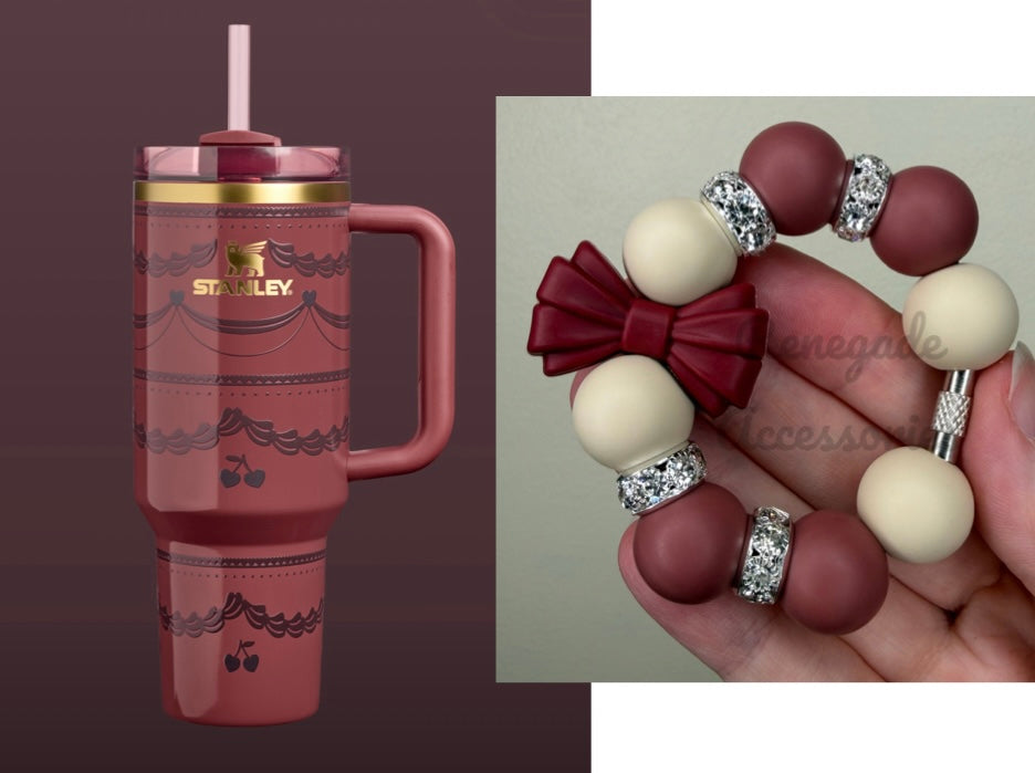 Silicone Charm - Maroon Bow - Red Velvet Cake
