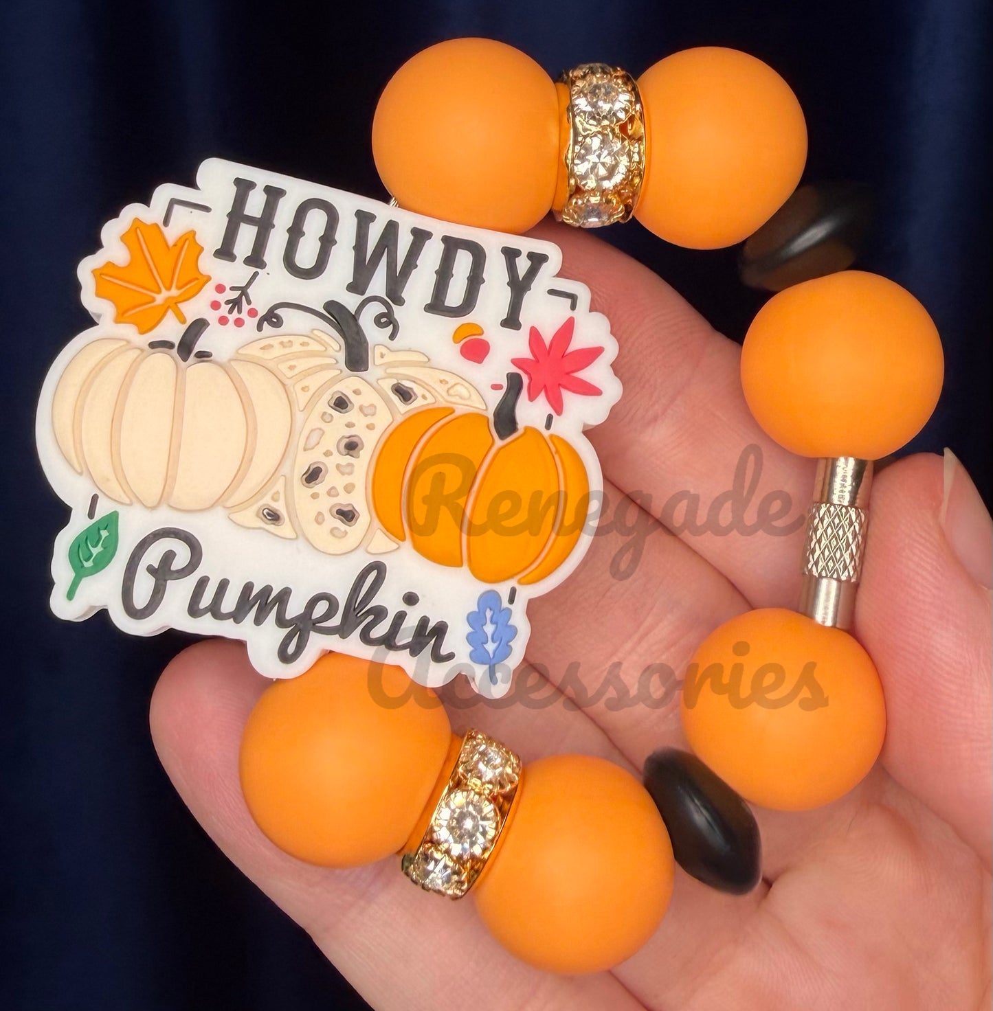 Silicone Charm - Howdy Pumpkin