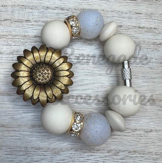 Silicone Charm - Golden Brown Sunflower