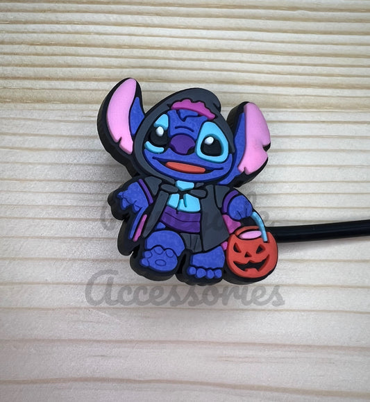 Straw Topper - Blue Alien Trick Or Treat