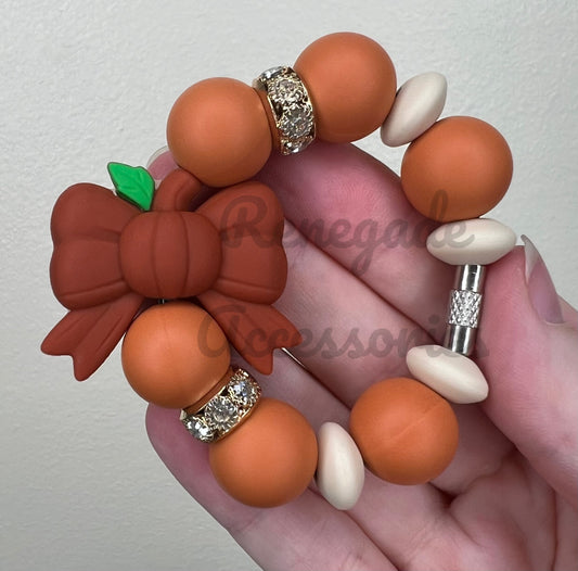 Silicone Charm - Pumpkin Bow