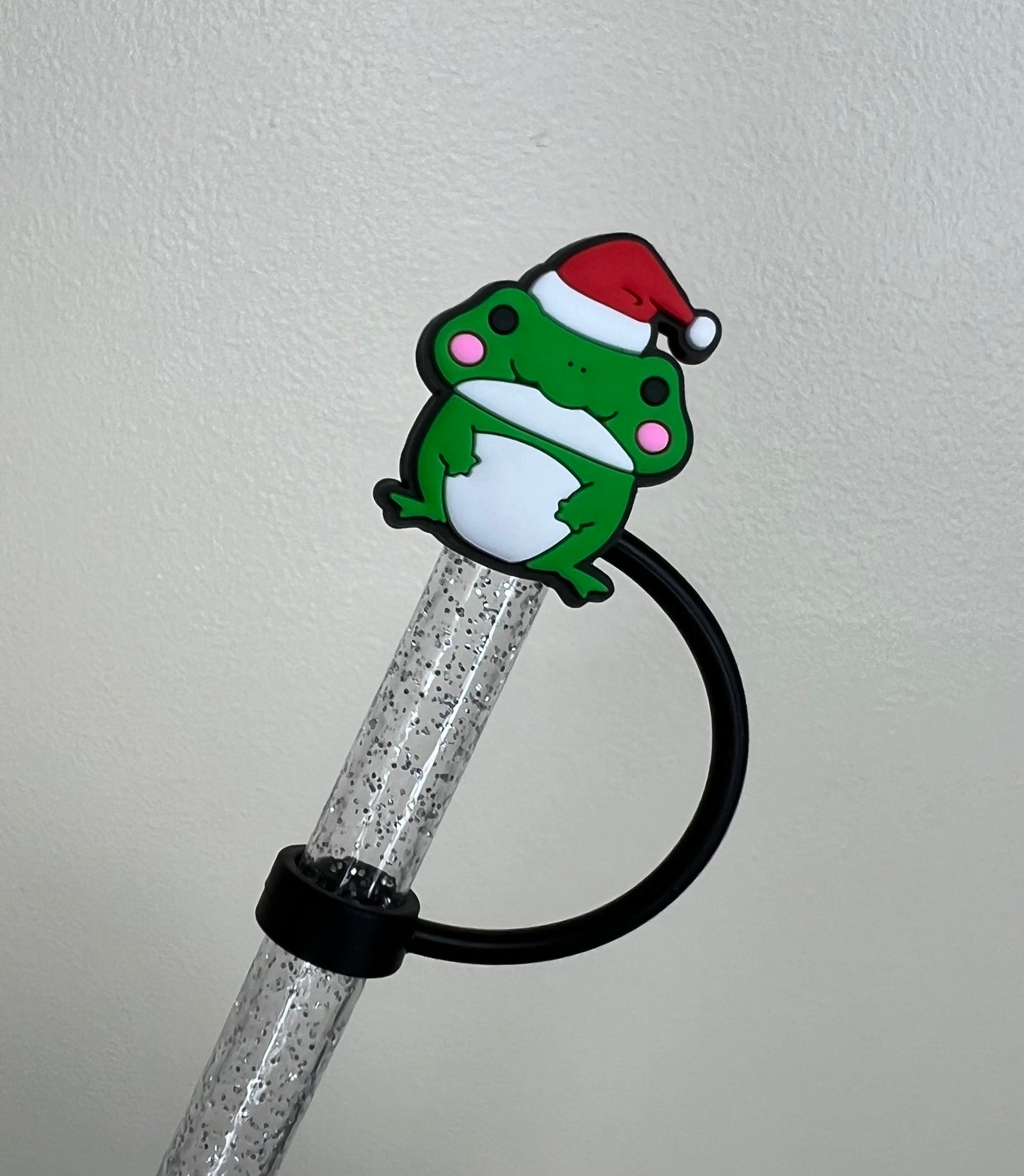 Straw Topper - Christmas Frog