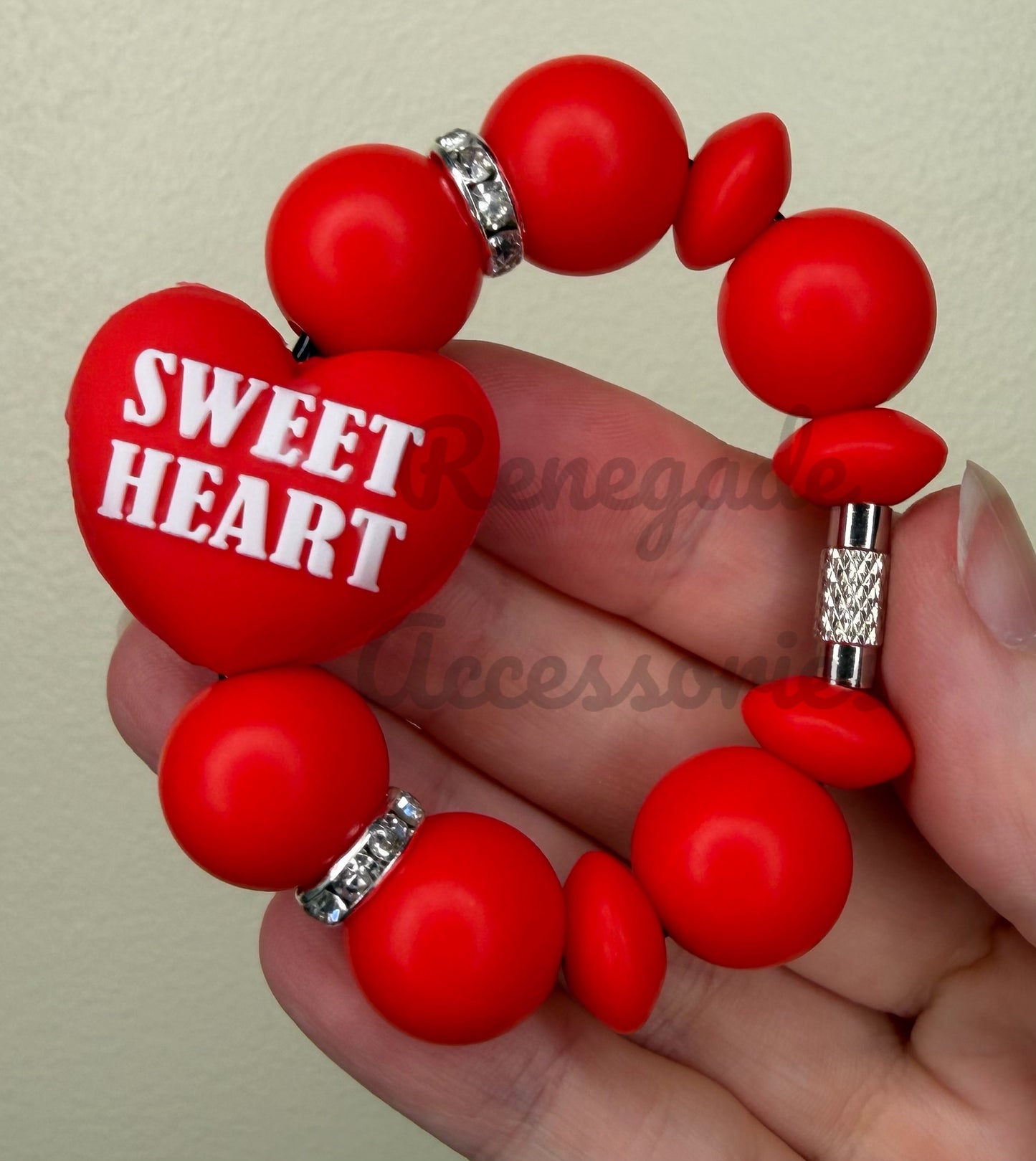Silicone Charm - Sweet Heart/Be Mine - Double Sided Heart!