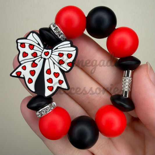 Silicone Charm - Heart Bow - Queen Of Hearts