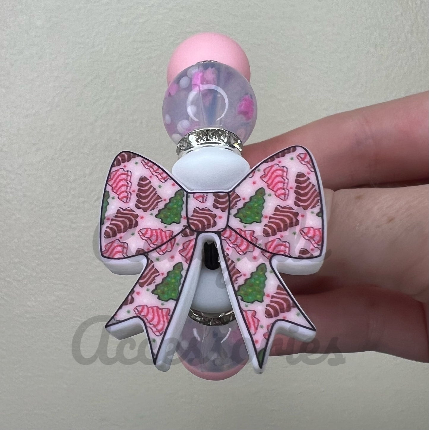 Silicone Charm - Tree Cake Bow