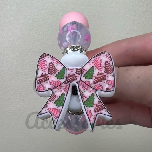 Silicone Charm - Tree Cake Bow