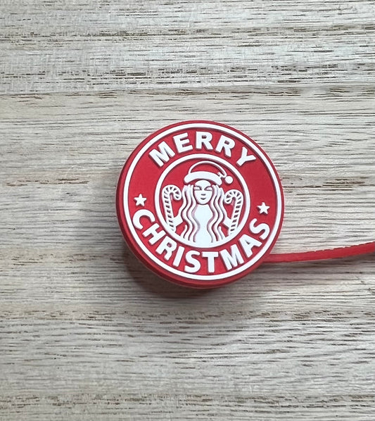 Straw Topper - Merry Christmas Coffee