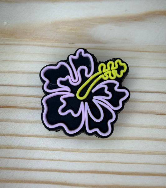 Focal Bead - Neon Hibiscus Flower